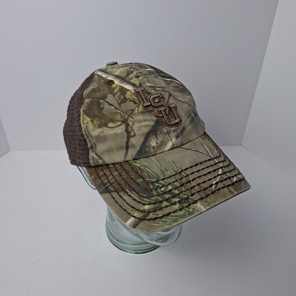 Vintage LSU Tigers Small Hat Green Camo Realtree Louisiana State University Hunt